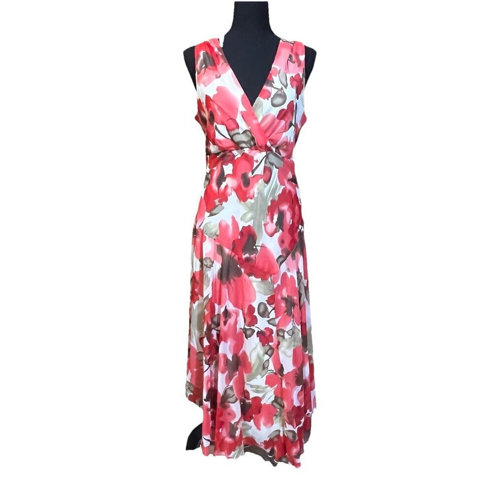 Women’s Y2K Floral Babydoll Dress Size 12 MIDI Fairycore Romantic Asymmetrical